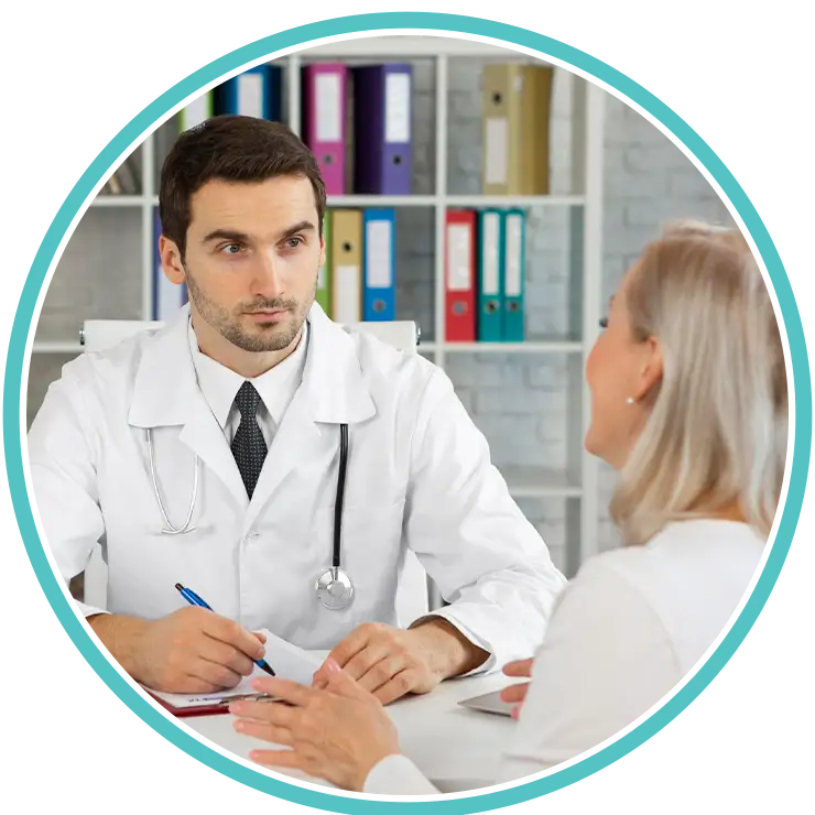 Doctor explaining treatment plan to a senior patient