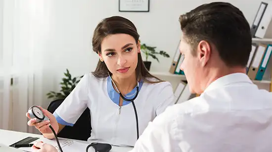 Doctor at MyDoctor P.C. providing specialized medical attention during a patient consultation in Trenton and Pennington