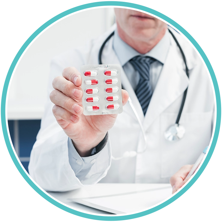 Doctor supporting patient during medication-assisted treatment