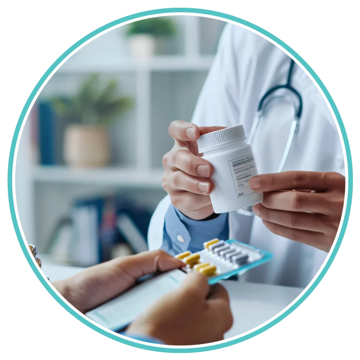 MyDoctor P.C. physician clearly explaining medication details and dosage to a patient during a thorough consultation in Trenton and Pennington, NJ.